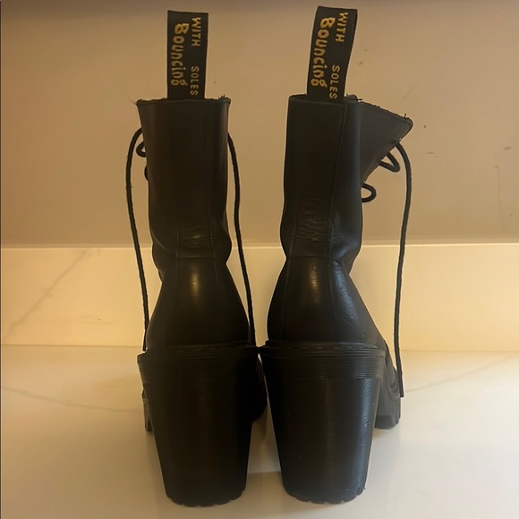 Black Combat Moto Boots with Durable Leather and Sturdy Soles - Picture 5 of 7